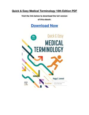 Quick Easy Medical Terminology 10th Edition Pdf