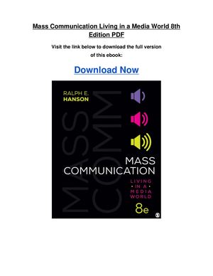 Mass Communication Living In A Media World 8th Edition Pdf