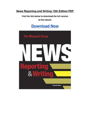 News Reporting And Writing 13th Edition Pdf