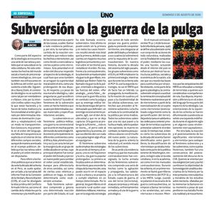 2026 08 02 Diario Uno 10 Subversión O La Guerra De La Pulga