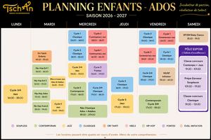 Planning Enfants Ados 2026 2027