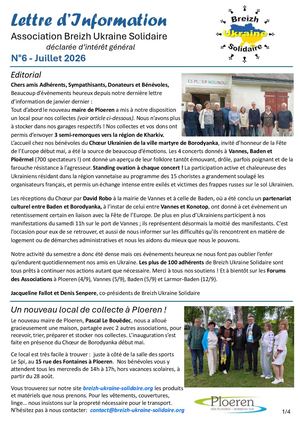 Lettre D Information N°6 Juillet 2026