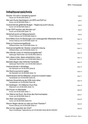 Pressespiegel 20260803