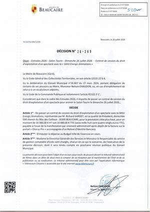 Fichier Parution Des Décisions N° 26 263 à 26 264