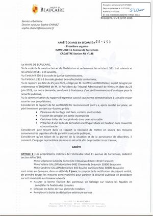 Fichier Parution Des Arrêtés N°26 453 à 26 454