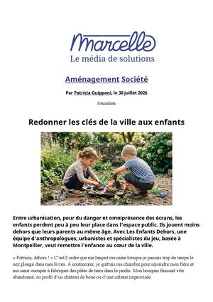 Redonner les clés de la ville aux enfants