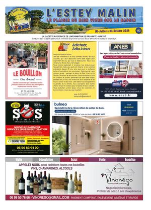 L'Estey Malin N°113 - Mi-juillet à mi-octobre 2026