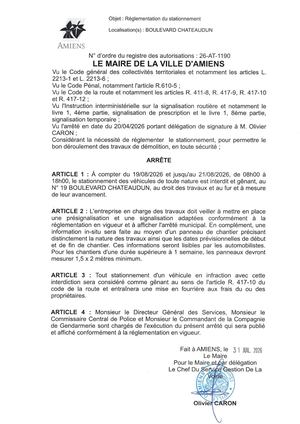 26 AT 1190 Reglementation Du Stationnement Boulevard Chateaudun Du 19 08 2026 Au 21 08 2026 - Publiée Le 03 08 2026