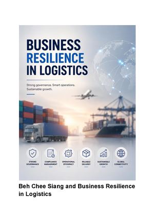 Beh Chee Siang AndBusiness Ethics and Sustainable Growth in Logistics