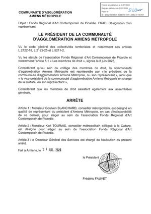 AR1 2026 01193 - ARR DESIGNATION REPRESENTANTS MET AR1 2026 01193 20260731 Publiée Le 03 08 2026
