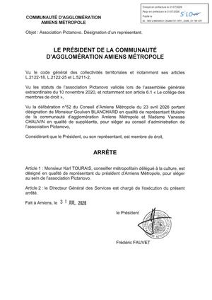 AR1 2026 01194 - ARR DESIGNATION REPRESENTANTS MET AR1 2026 01194 20260731 Publiée Le 03 08 2026