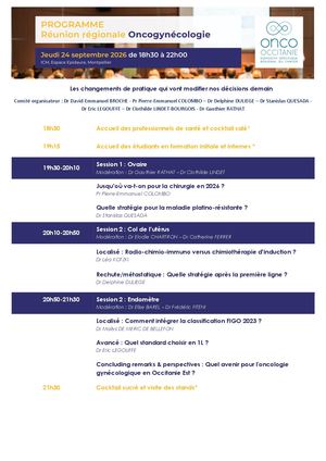 Programme Réunion Régionale Oncogynécologie 2026