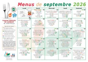 Menus septembre écoles