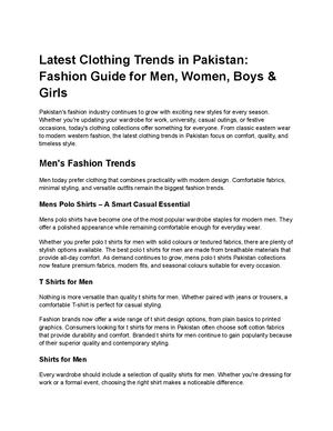 Latest Clothing Trends In Pakistan Fashion Guide For Men, Women, Boys & Girls