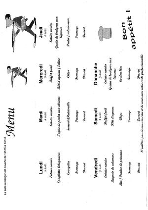 Menu Du 3 Au 9 Août