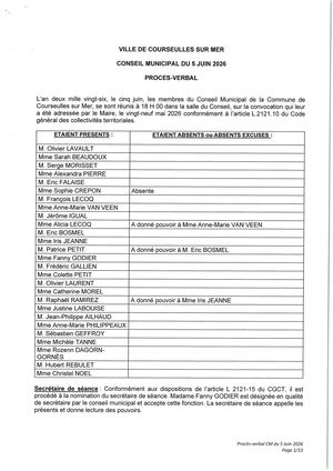 P V Conseil Municipal Du 5 Juin 2026