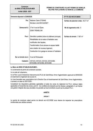 PC 26 Q 0025 - Arrêté