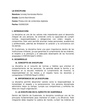 La disciplina.