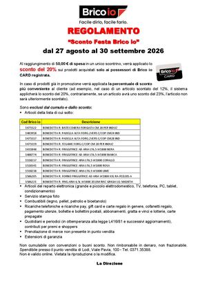 Regolamento 20% Su 50€