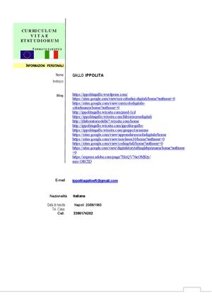 Ippolita Gallo Curriculum Vitae Europeo