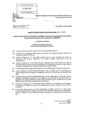 Arrêté Préfectoral Ddtm34 2026 08 17384