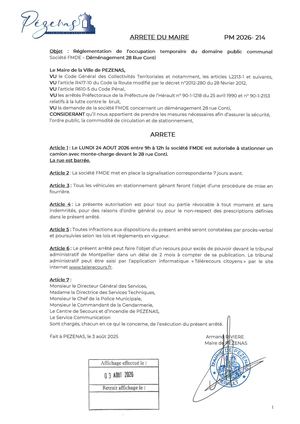 Arrêtés 03 08 26