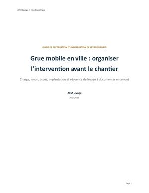 Atm Levage Organiser Operation Grue Mobile