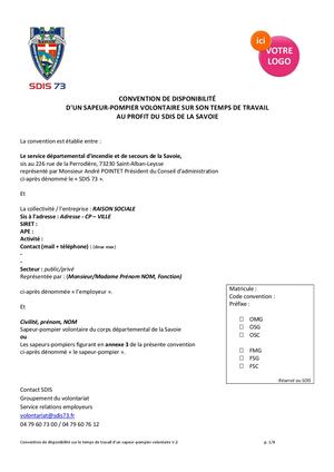 Gvol Modèle Convention De Disponibilité Sdis73 V4 Maj 2026 06 26