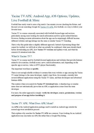 Yacine Tv Apk Android, I Os, Live Football & Updates 2