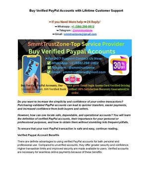 Buy Verified Pay Pal Accounts With Lifetime Customer Support