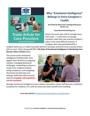 Emotional Intelligence Blog Post Trade Article