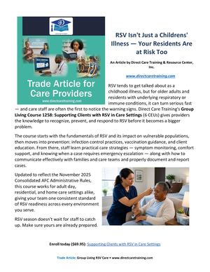 Rsv Care Blog Post And Trade Article