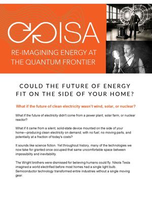 Isa Re Imagining Energy At The Quantum Frontier Could The Future Of Energy Fit On The Side Of Your Home What If The Future Of Clean Electricity Wasn’t Wind, Solar, Or Nuclear