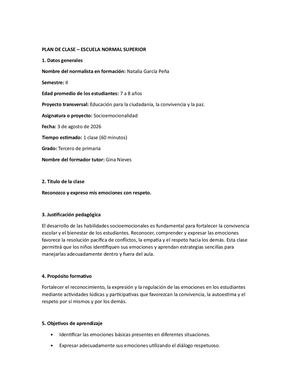 Plan De Clase