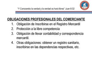 Clase 5 Obligaciones Profesionales Del Comerciante