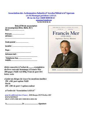 Bulletin Souscrpition Hommage Mer Non Adhérents 2026