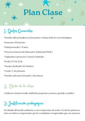 Plan Clases- Medio Ambiente 2°