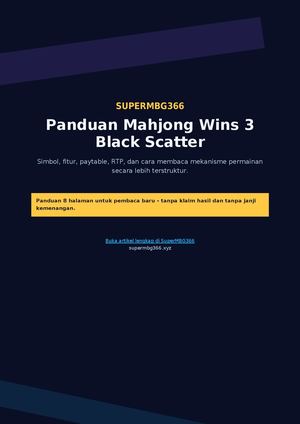 Panduan Mahjong Wins 3 Black Scatter: Simbol, Paytable, RTP dan Volatilitas