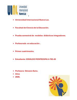 Prueba Semestral De Modelos Didacticos Integradores