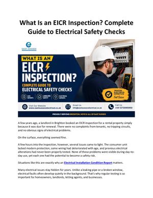 Comprehensive Guide to EICR Inspections and Electrical Safety