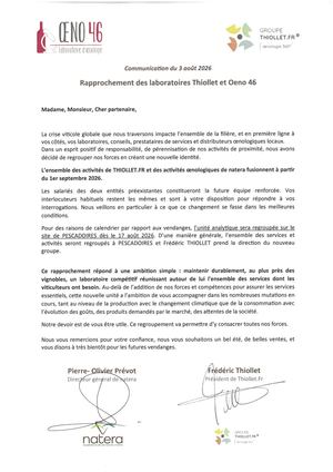 Courrier Partenaires Thiollet Natera