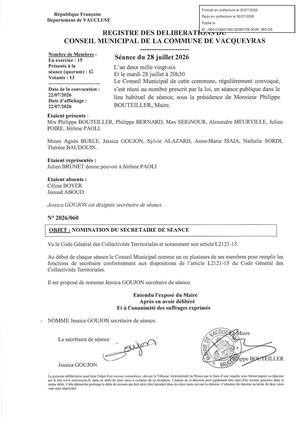 2026 060 Nomination Secrétaire De Séance Tampon