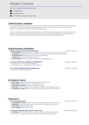 CV - Digital Marketing Consultant - UK