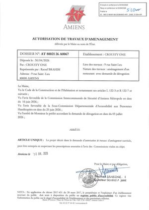 AR1 2026 01204 - ARR Autorisation De Trav VIA AR1 2026 01203 202600716 Publiée Le 04 08 2026