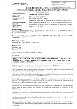 2026 073 Création Emploi Permanent Suite à Pi Tampon