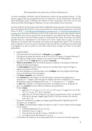 CAMAR Consignes Aux Auteurs