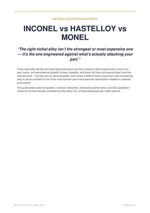 Inconel vs Hastelloy vs Monel - Nifty Alloys