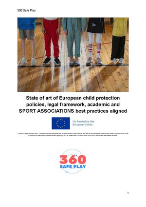 State of art of European child protection policies, legal framework, academic and sport associations best practices aligned