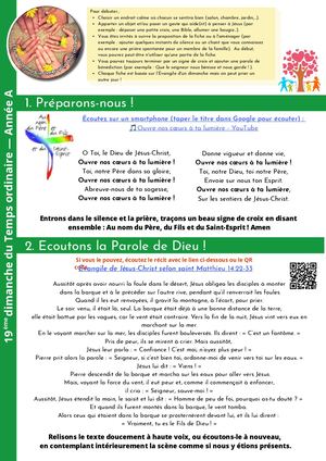 19e dimanche du Temps Ordinaire