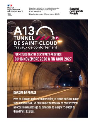 Travaux Tunnel Saint Cloud A13